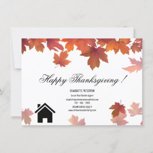 Cartes Pour Fêtes Annuelles Marketing immobilier de Thanksgiving ou Pop By