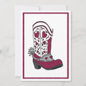 Cartes Pour Fêtes Annuelles Maroon Heart Patterned Boot (Devant)