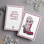 Cartes Pour Fêtes Annuelles Maroon Heart Patterned Boot