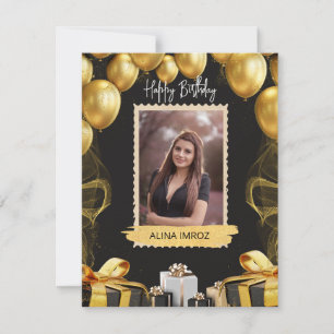 Cartes Pour Fêtes Annuelles Marque Black Gold Luxury Joyeux Anniversaire