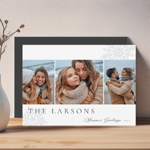 Cartes Pour Fêtes Annuelles Marquee de famille   Bonnes Fêtes Trois photos