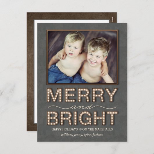 Cartes Pour Fêtes Annuelles Marquee Lights Postcard (Devant / Derrière)