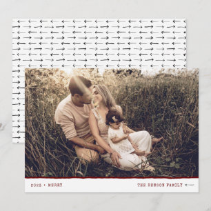 Cartes Pour Fêtes Annuelles Marqueur minimaliste moderne MERRY Red Holiday Car