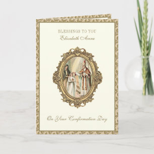 Cartes Pour Fêtes Annuelles Marraine de Confirmation de Sacrement Evêque