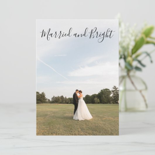 Cartes Pour Fêtes Annuelles Married and Bright Christmas Photo Card (Debout devant)