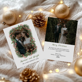 Cartes Pour Fêtes Annuelles Married and Bright Photo Christmas Holiday Card