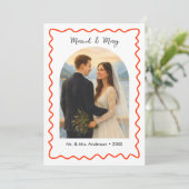 Cartes Pour Fêtes Annuelles Married and Merry First Christmas Photo (Debout devant)