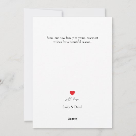 Cartes Pour Fêtes Annuelles Married and Merry First Christmas Photo (Dos)