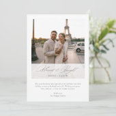 Cartes Pour Fêtes Annuelles Married & Bright Elegant Script Newlywed Photo (Debout devant)