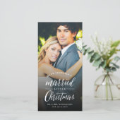 Cartes Pour Fêtes Annuelles Married Little First Christmas Photo Mariage (Debout devant)