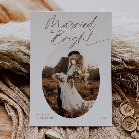 Cartes Pour Fêtes Annuelles Marry & Bright Boho Script moderne Noël