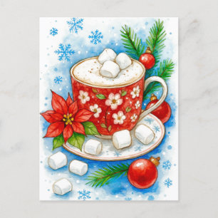 Cartes Pour Fêtes Annuelles Marshmallows de Chocolat Chaud de Fêtes de Noël Ca