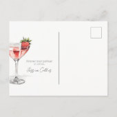 Cartes Pour Fêtes Annuelles Martini à la fraise rose mignonne Saint-Gala (Dos)