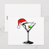 Cartes Pour Fêtes Annuelles Martini de Noël (Devant / Derrière)
