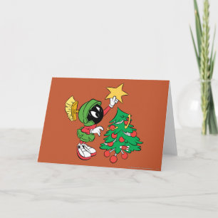 Cartes Pour Fêtes Annuelles MARVIN LE MARTIAN™ mettre l'étoile dans l'arbre