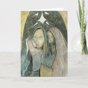 Cartes Pour Fêtes Annuelles Mary Joseph et Baby Jésus Christ