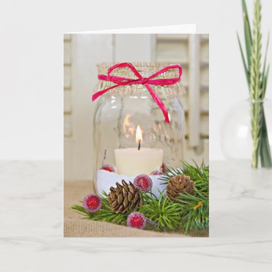 Cartes Pour Fêtes Annuelles Mason de Noël Jar (Devant)
