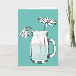 Cartes Pour Fêtes Annuelles mason jar daisies
