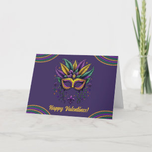 Cartes Pour Fêtes Annuelles Masque de Mardi Gras pour la Saint-Valentin