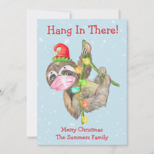 Cartes Pour Fêtes Annuelles Masque de Noël 2021 Hang in There Sloth