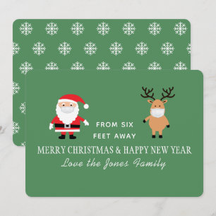 Cartes Pour Fêtes Annuelles Masque de Noël Père Noël et rennes mignons