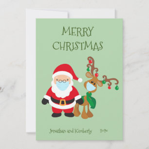 Cartes Pour Fêtes Annuelles Masque de visage de renne du Père Noël joyeux Noël
