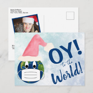 Cartes Pour Fêtes Annuelles Masque drôle « OY au monde » pour la pandémie