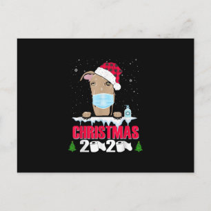 Cartes Pour Fêtes Annuelles Masque pour visage de lévrier Merry Noël 2028 Drôl