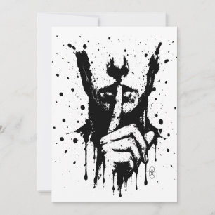 Cartes Pour Fêtes Annuelles Masque silencieux — Figure liminaire éclaboussée d