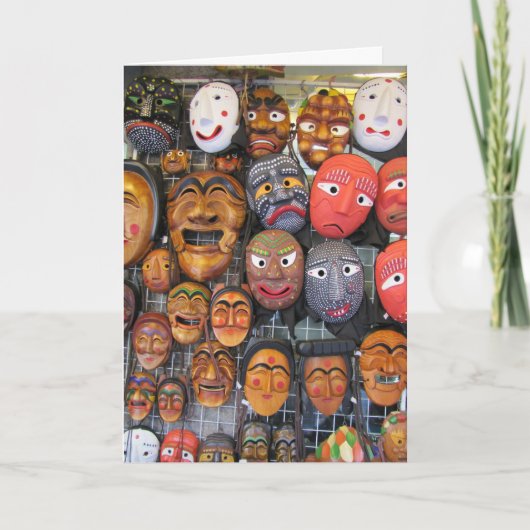 Cartes Pour Fêtes Annuelles Masques traditionnels coréens pour la performance (Devant)