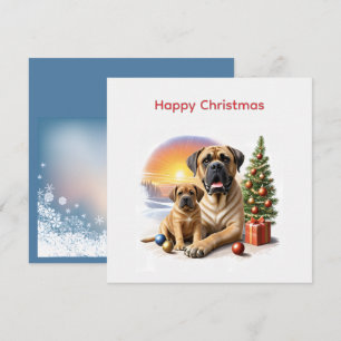 Cartes Pour Fêtes Annuelles Mastiff Dogues anglais Noël