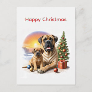 Cartes Pour Fêtes Annuelles Mastiff Dogues anglais Noël
