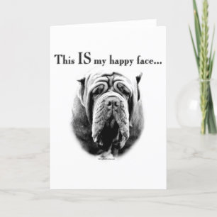 Cartes Pour Fêtes Annuelles Mastiff napolitain, joyeux visage