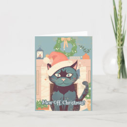 Cartes Pour Fêtes Annuelles Mat de Noël noir Chat anti Noël