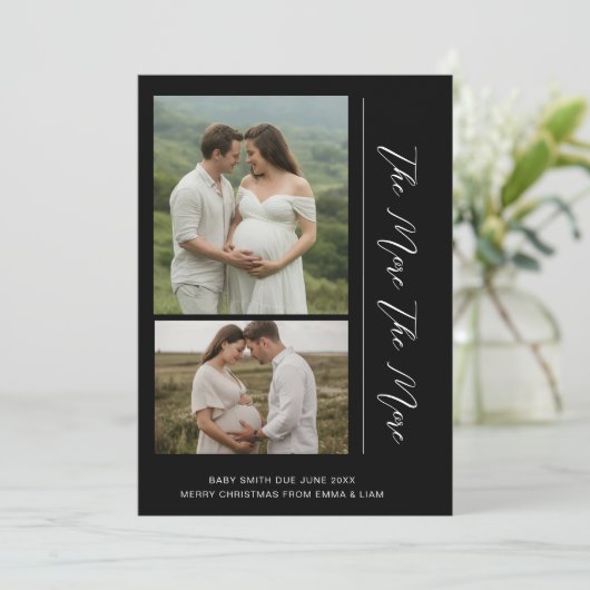 Cartes Pour Fêtes Annuelles Maternity Photo Christmas Card | Baby On The Way (Debout devant)