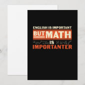Cartes Pour Fêtes Annuelles Math Enseignant Math Math est important (Devant / Derrière)
