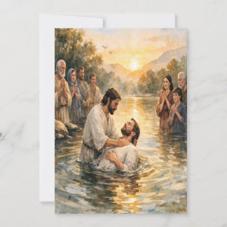 Cartes Pour Fêtes Annuelles Matthew 28:19 Baptism Customizable Greeting Card