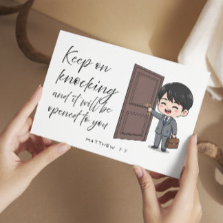 Cartes Pour Fêtes Annuelles Matthew 7:7 Bible Scripture Jw Encouragement Card