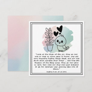 Cartes Pour Fêtes Annuelles Matthieu 6:26, 28-29 Oiseaux domestiques Encourage