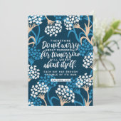 Cartes Pour Fêtes Annuelles Matthieu 6:34 Verse de la Bible (Debout devant)