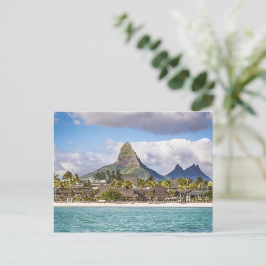 Cartes Pour Fêtes Annuelles Maurice Océan Indien Flic En flac Plage Souvenir (Debout devant)