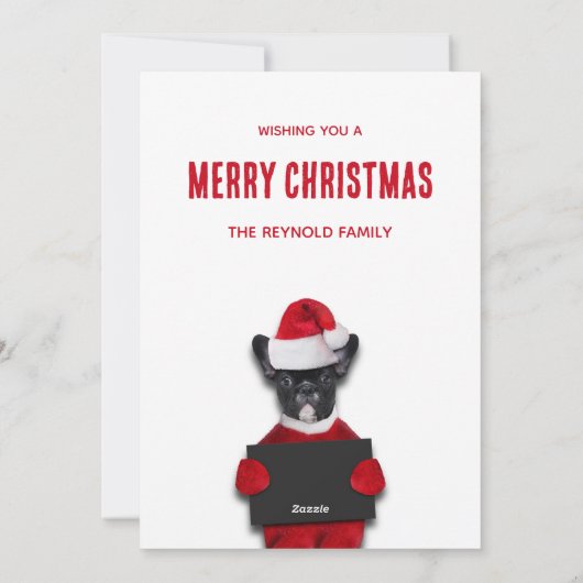 Cartes Pour Fêtes Annuelles Mauvais Père Noël Chien Mugshot Drôle Noël (Dos)