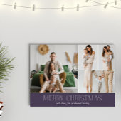 Cartes Pour Fêtes Annuelles MAUVE Christmas Elegant 4 Collage Message photo