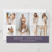 Cartes Pour Fêtes Annuelles MAUVE Christmas Elegant 6 Collage Message photo (Devant)