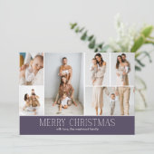 Cartes Pour Fêtes Annuelles MAUVE Christmas Elegant 6 Collage Message photo (Debout devant)