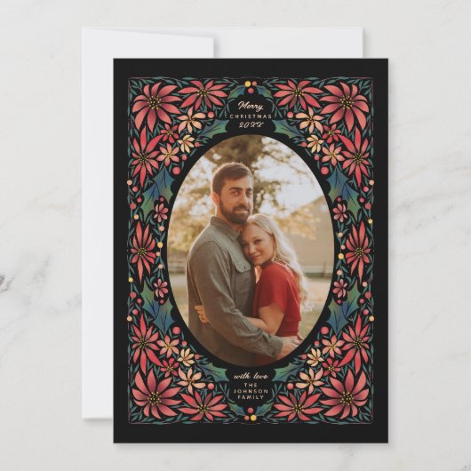 Cartes Pour Fêtes Annuelles Maximaliste Poinsettia (Devant)