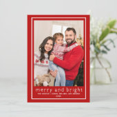 Cartes Pour Fêtes Annuelles May Days Be Merry & Bright Red Typography Photo (Debout devant)