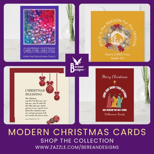 Cartes Pour Fêtes Annuelles MAY THE LORD BLESS YOU Christian Christmas