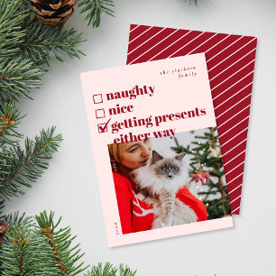 Cartes Pour Fêtes Annuelles Méchant, Gentil, On reçoit des cadeaux de toute fa