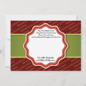 Cartes Pour Fêtes Annuelles Médaille de Noël du ruban vert (Dos)